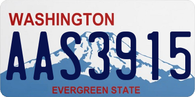 WA license plate AAS3915