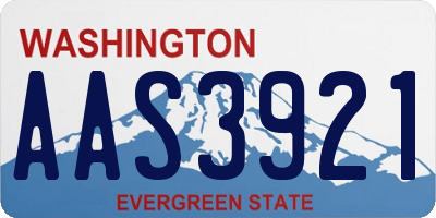 WA license plate AAS3921