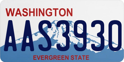 WA license plate AAS3930