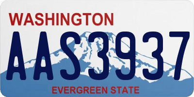 WA license plate AAS3937