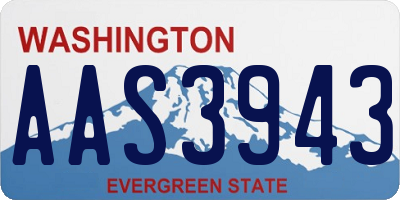WA license plate AAS3943