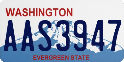 WA license plate AAS3947