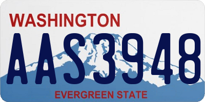 WA license plate AAS3948