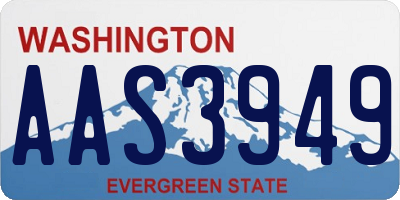 WA license plate AAS3949