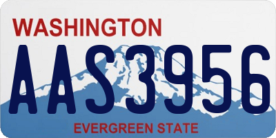 WA license plate AAS3956