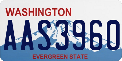 WA license plate AAS3960