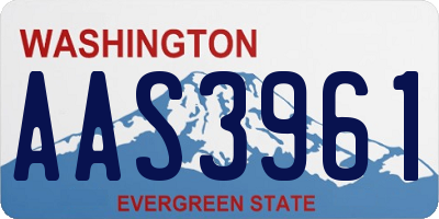 WA license plate AAS3961