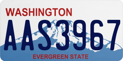 WA license plate AAS3967