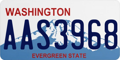 WA license plate AAS3968