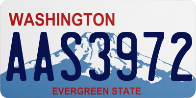 WA license plate AAS3972
