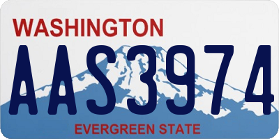 WA license plate AAS3974