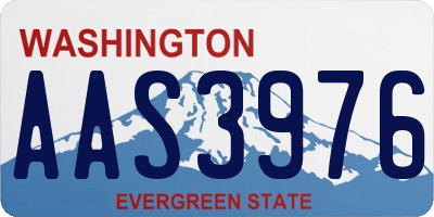 WA license plate AAS3976