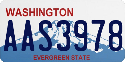 WA license plate AAS3978