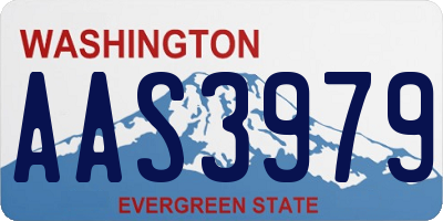 WA license plate AAS3979