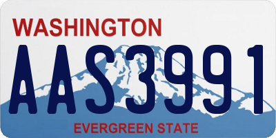 WA license plate AAS3991