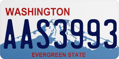 WA license plate AAS3993