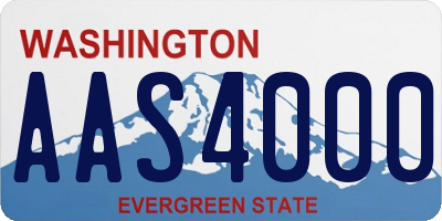 WA license plate AAS4000