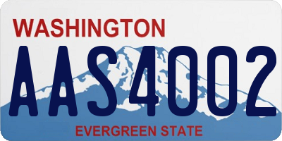 WA license plate AAS4002