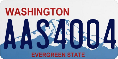 WA license plate AAS4004