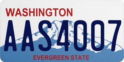 WA license plate AAS4007