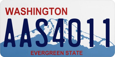 WA license plate AAS4011