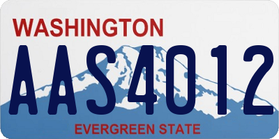 WA license plate AAS4012