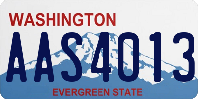 WA license plate AAS4013