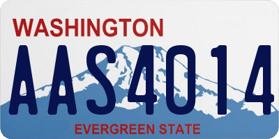 WA license plate AAS4014