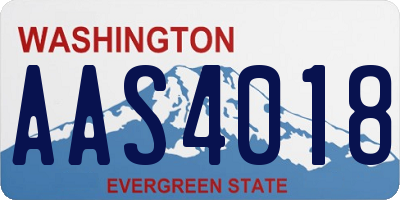 WA license plate AAS4018