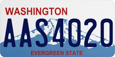 WA license plate AAS4020