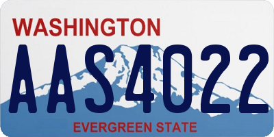WA license plate AAS4022