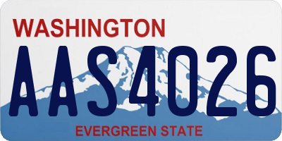 WA license plate AAS4026