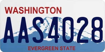 WA license plate AAS4028