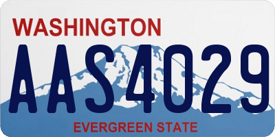 WA license plate AAS4029