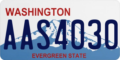 WA license plate AAS4030