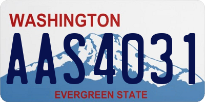 WA license plate AAS4031