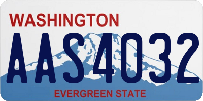 WA license plate AAS4032