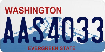 WA license plate AAS4033