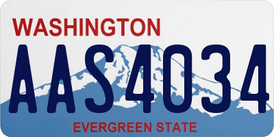 WA license plate AAS4034