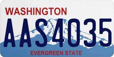WA license plate AAS4035
