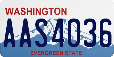 WA license plate AAS4036