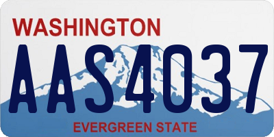 WA license plate AAS4037