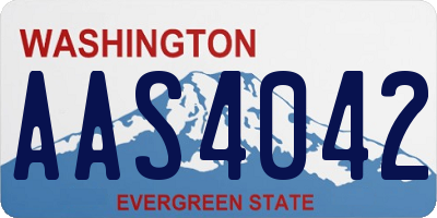 WA license plate AAS4042