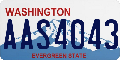 WA license plate AAS4043
