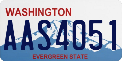 WA license plate AAS4051