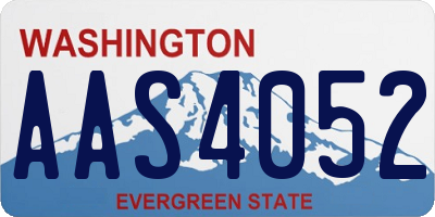 WA license plate AAS4052