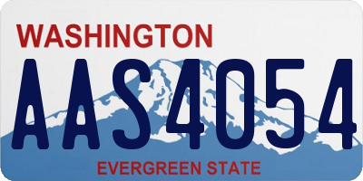 WA license plate AAS4054
