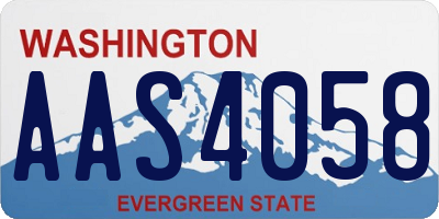 WA license plate AAS4058