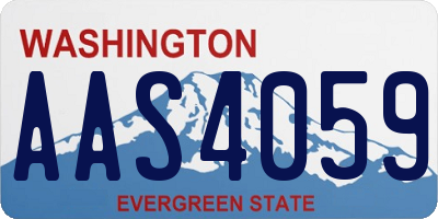 WA license plate AAS4059