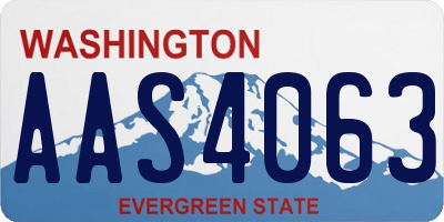 WA license plate AAS4063